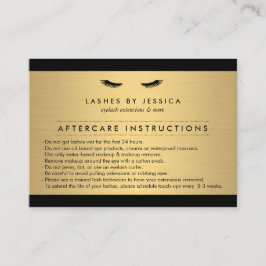 Tarjeta De Visita Glam Eyelashes Black and Gold Afcare Card