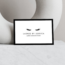 Tarjeta De Visita Glam Eyelashes Classic Black and White