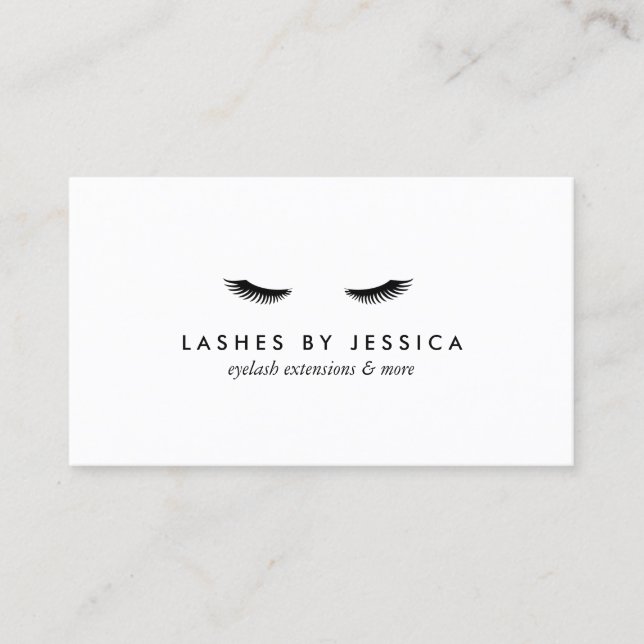 Tarjeta De Visita Glam Eyelashes en blanco y negro (Anverso)