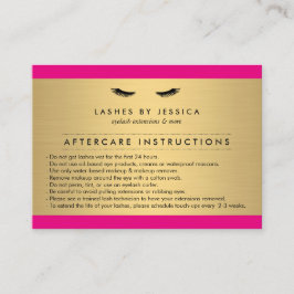 Tarjeta De Visita Glam Eyelashes Pink and Gold Afcare Card