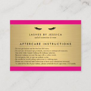 Tarjeta De Visita Glam Eyelashes Pink and Gold Afcare Card