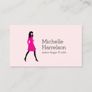 Tarjeta De Visita Glam Fashion Chica Style Blogger, Boutique Pink