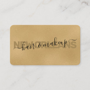 Tarjeta De Visita Glam Faux Relieve metalizado dorado Calligraphy Ha