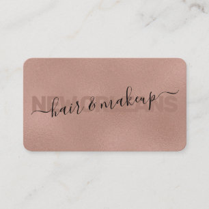 Tarjeta De Visita Glam Faux Rosa Calligraphy Hair Stylist