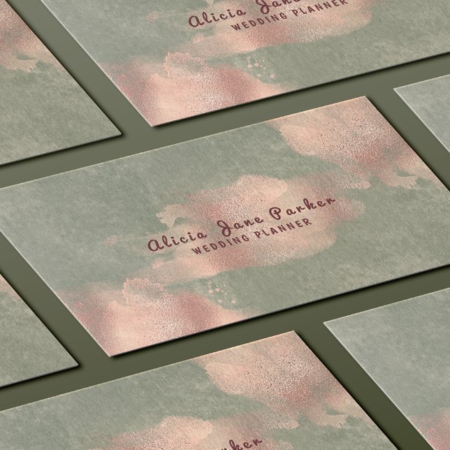 Tarjeta De Visita Glam Faux Rosa Gold Copper Relieve metalizado | Pl (Subido por el creador)