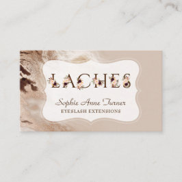 Tarjeta De Visita Glam Gold Marble Floral Letra EyeLash Extensiones