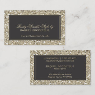 Tarjeta de visita Glam Gold Purpurina