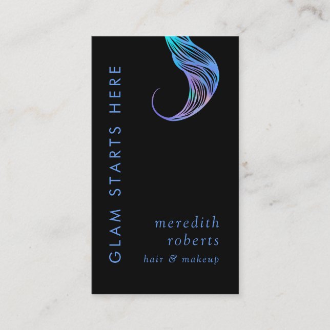 Tarjeta De Visita Glam Hair y Makeup Opal Hair Curl (Anverso)