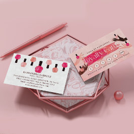 Tarjeta De Visita Glam Hands Nail Manicura polaca Lealtad a salón de