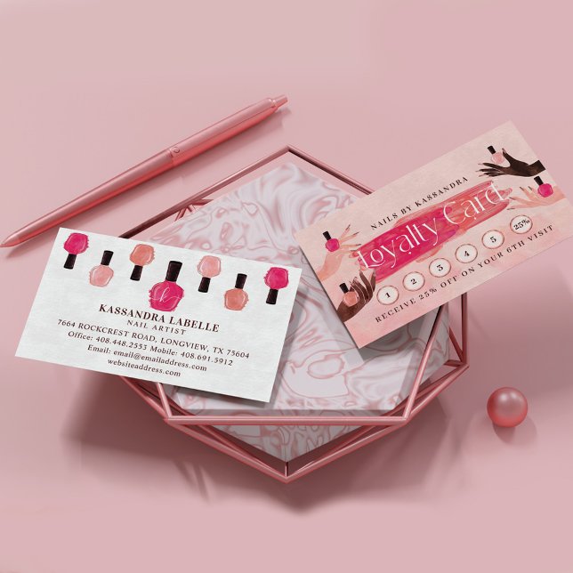 Tarjeta De Visita Glam Hands Nail Manicura polaca Lealtad a salón de (Subido por el creador)