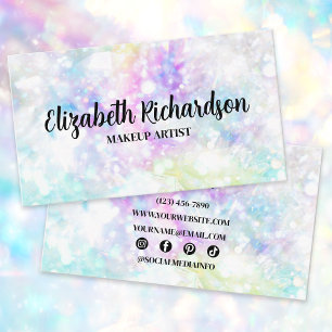 Tarjeta De Visita Glam Moda Colorful Sparkly Crystal Diamond Rainbow