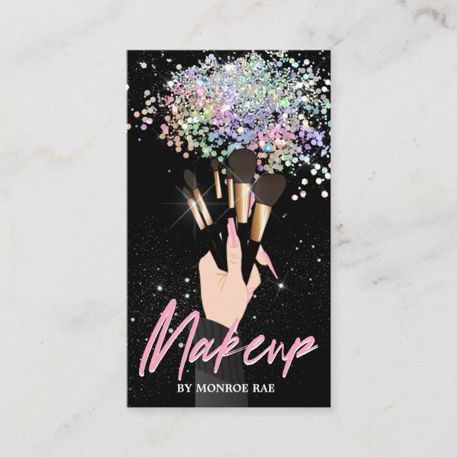 Tarjeta De Visita Glam MUA Beauticist Beauty Salon Makeup Artista (Anverso)