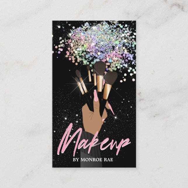 Tarjeta De Visita Glam MUA Beauticist Beauty Salon Makeup Artista (Anverso)