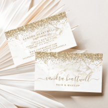 Glam Oro Mármol Blanco Glitter Script