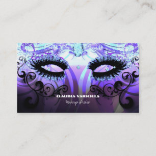 Tarjeta De Visita GLAM OYELASHES Purple Beauty Salon Makeup Artista