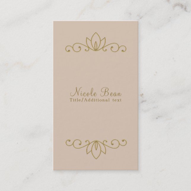 Tarjeta De Visita Glam, Personalizado de Moda elegante rosa y dorada (Anverso)