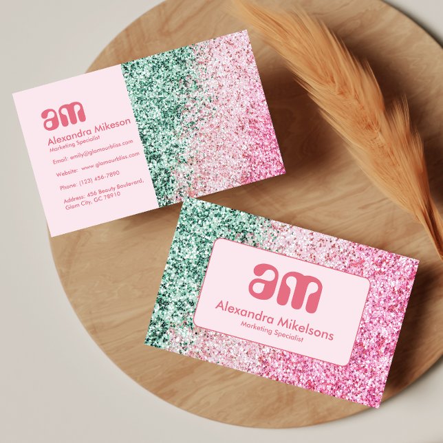 Tarjeta De Visita Glam Profesional Rosa Suave (Subido por el creador)