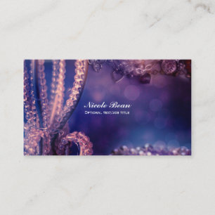 Tarjeta De Visita Glam Purple Glow Chic Glamour Perlas Elegante