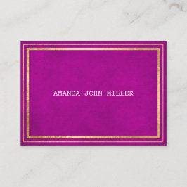 Tarjeta De Visita Glam Purple Pink Golden Velvet White Vip