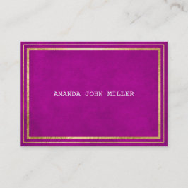 Tarjeta De Visita Glam Purple Pink Golden Velvet White Vip