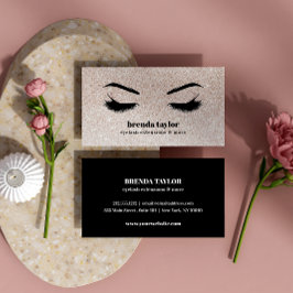 Tarjeta De Visita Glam Purpurina Makeup Artista Eyelash profesional
