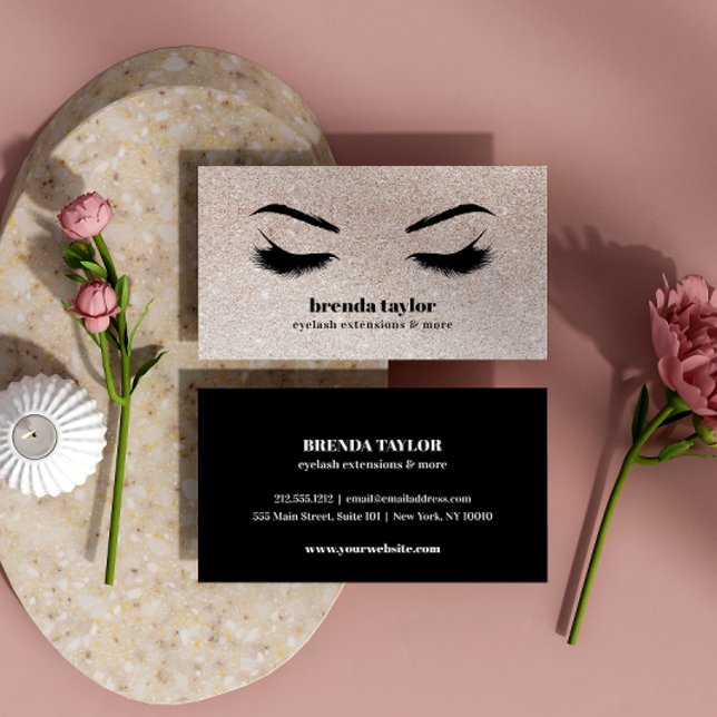 Tarjeta De Visita Glam Purpurina Makeup Artista Eyelash profesional (Subido por el creador)