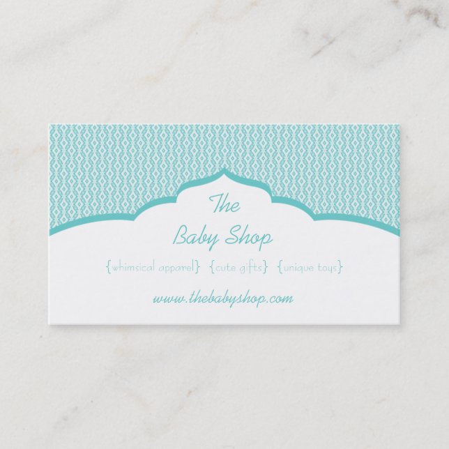 Tarjeta de visita glam refinada, turquesa (Anverso)