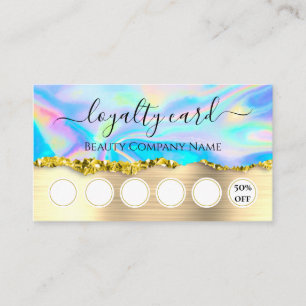 Tarjeta De Visita Glam Resumen Faux Holographic Loyalty Card