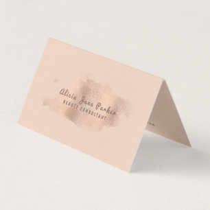 Tarjeta De Visita Glam Rosa Gold Copper Relieve metalizado   Beautic