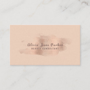 Tarjeta De Visita Glam Rosa Gold Copper Relieve metalizado   Beautic