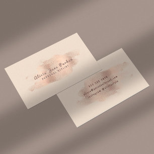 Tarjeta De Visita Glam Rosa Gold Copper Relieve metalizado   Estilis
