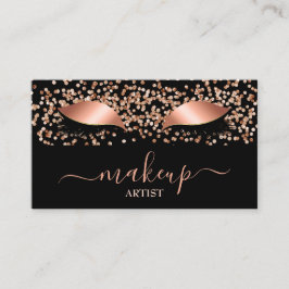 Tarjeta De Visita Glam Rosa Purpurina de oro azota salón de maquilla