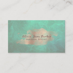 Tarjeta De Visita Glam Rosa Relieve metalizado de cobre dorado Estil