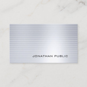 Tarjeta De Visita Glam Silver Elegant Moderno Guay Professional Plai