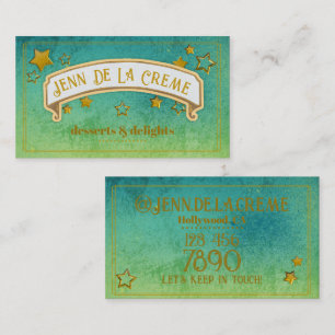 Tarjeta De Visita Glam Starry Nights Surf Vintage