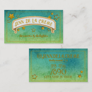 Tarjeta De Visita Glam Starry Nights Surf Vintage