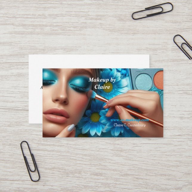 Tarjeta De Visita Glamorosa imagen de la sombra de los ojos azules (Anverso/Reverso In Situ)