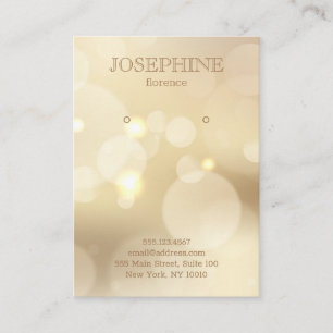 Tarjeta De Visita Glamorosa pantalla de jewelry de Bokeh de oro