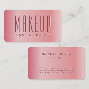 Tarjeta De Visita Glamorosa plantilla Rosa Oro Artista de maquillaje