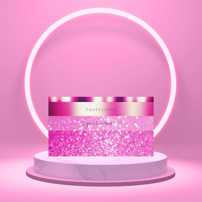 Tarjeta De Visita Glamorosa Purpurina de chisporroteo rosa Shimmery (Subido por el creador)