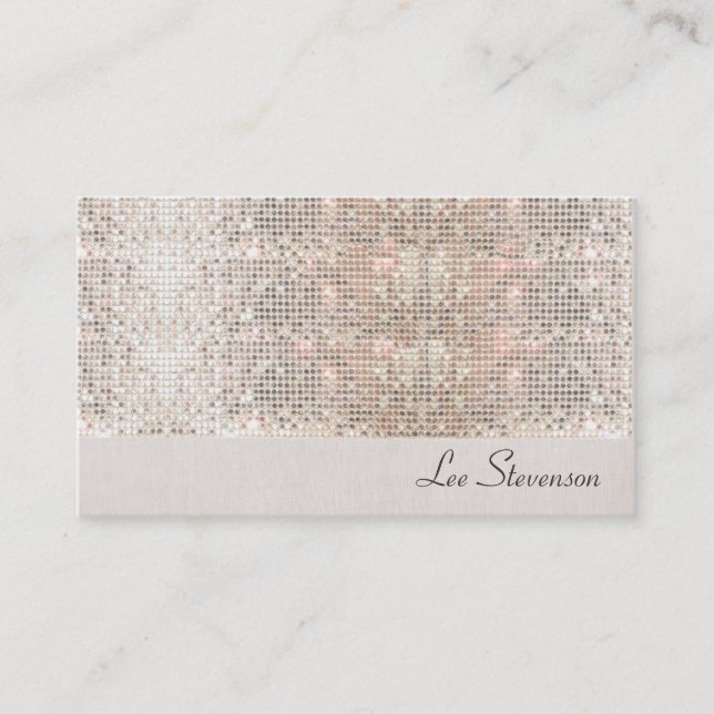 Tarjeta De Visita Glamorosas y glitzy trendy FAUX Sparkly Sequins (Anverso)