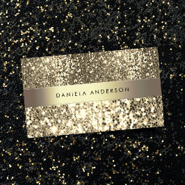Tarjeta De Visita Glamoroso Champagne Gold Purpurina Luxury