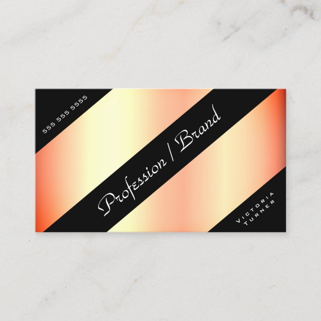 Tarjeta De Visita Glamoroso efecto Rosa oro Elegante horas de apertu (Anverso)