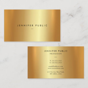 Tarjeta De Visita Glamoroso elegante plantilla moderna Faux Gold de 