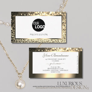 Tarjeta De Visita Glamoroso logotipo de Purpurina de espuma de oro b