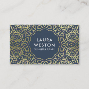 Tarjeta De Visita Glamoroso Purpurina de oro Aspecto Wellness Tarjet