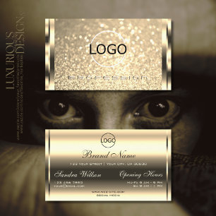 Tarjeta De Visita Glamoroso Purpurina de oro Golden Sparkle Effects