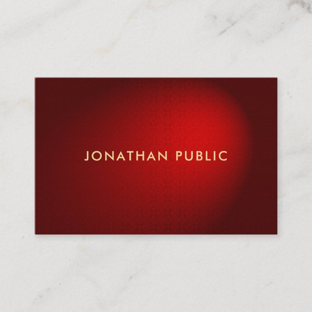 Tarjeta De Visita Glamoroso Red Damask Elegant Professional Premium (Anverso)