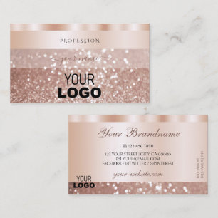 Tarjeta De Visita Glamoroso Rosa Golden Bright Sparkle Purpurina Log