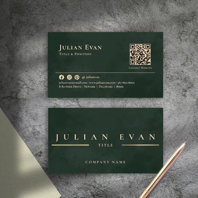 Tarjeta De Visita Glamoroso y brillante cosecha de esmeralda verde y (Glamorous Shiny Vintage Emerald Green & Gold Business Card)